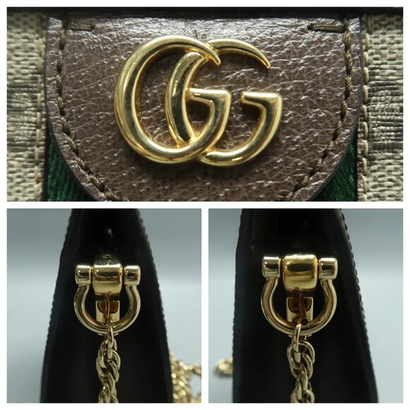 GUCCI Ophidia Brown Canvas Shoulder Bag 1126-020625 - Picture 7 of 12